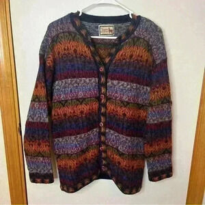The Alpaca Connection Wool Cardigan Sweater Women Medium Long Sleeve Buttons